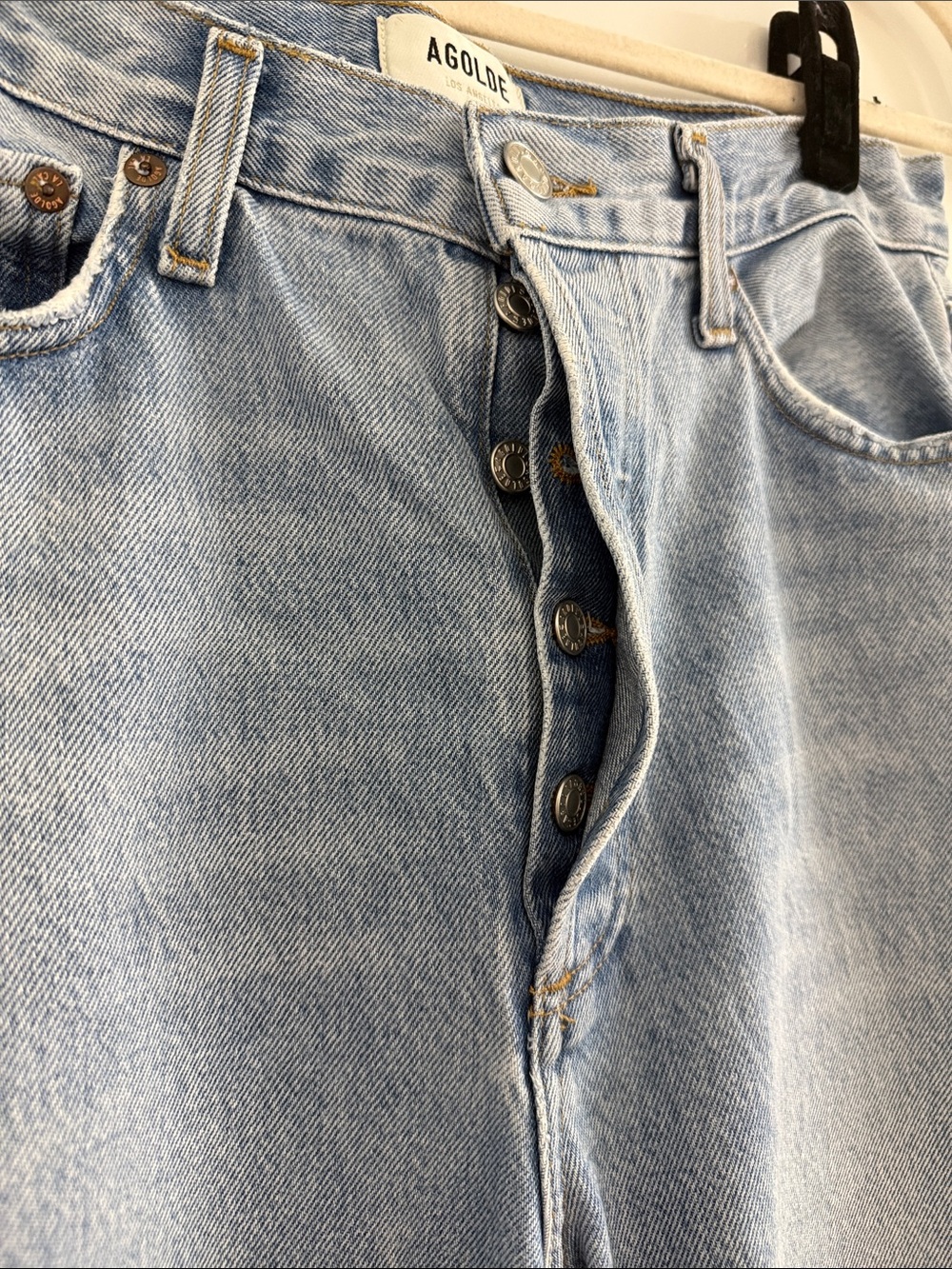 Agolde Luna High Rise Pieced Taper Jeans in Void - Picture 10 of 14